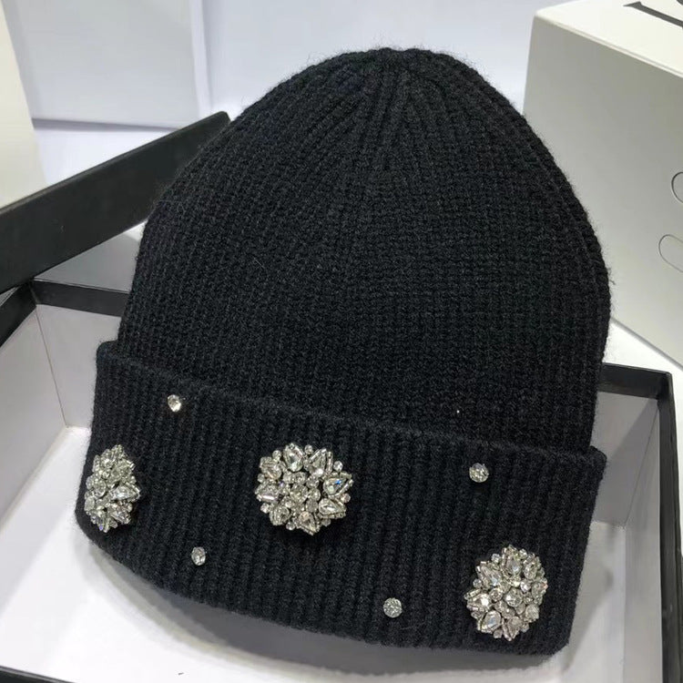 Black Beaded/Rhinestone Hat