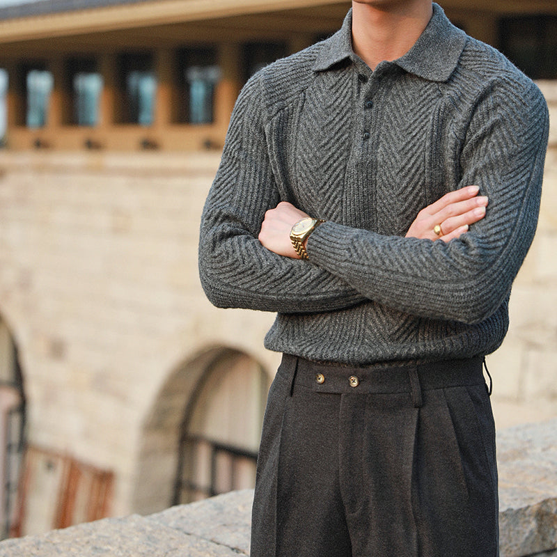 Men's Knit Button Sweater