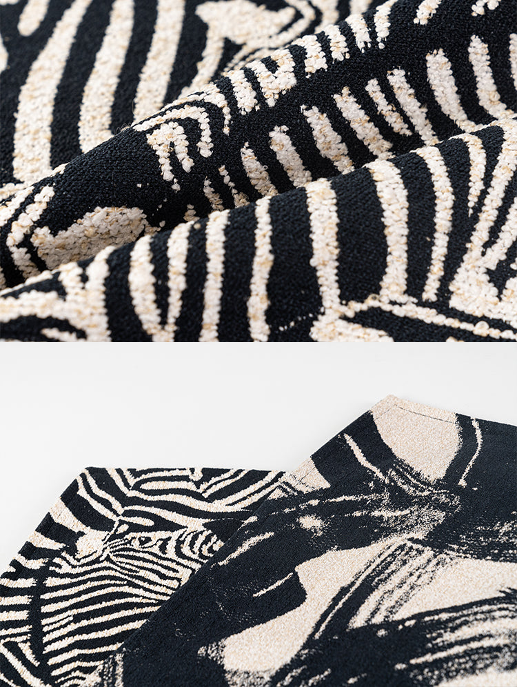 Zebra/ Black and White Brush Stroke Decorative Throw Pillow