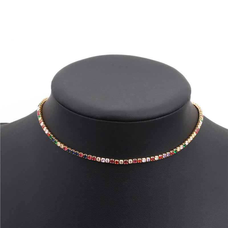 Multicolor Rhinestone Choker