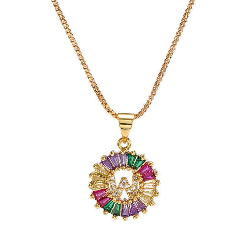 Rainbow Initial Necklace