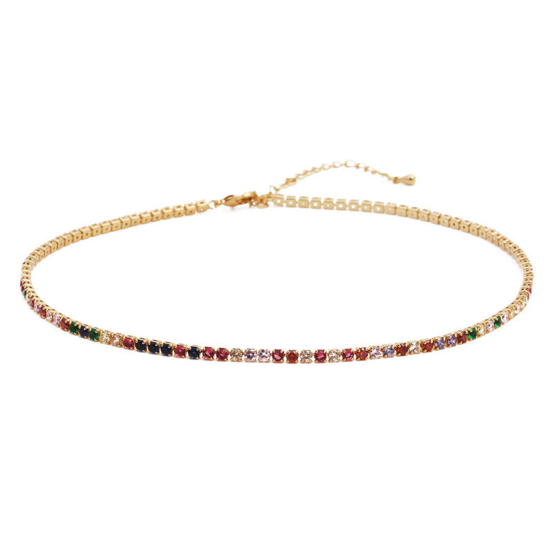 Multicolor Rhinestone Choker