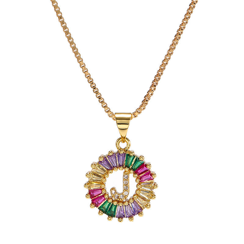 Rainbow Initial Necklace
