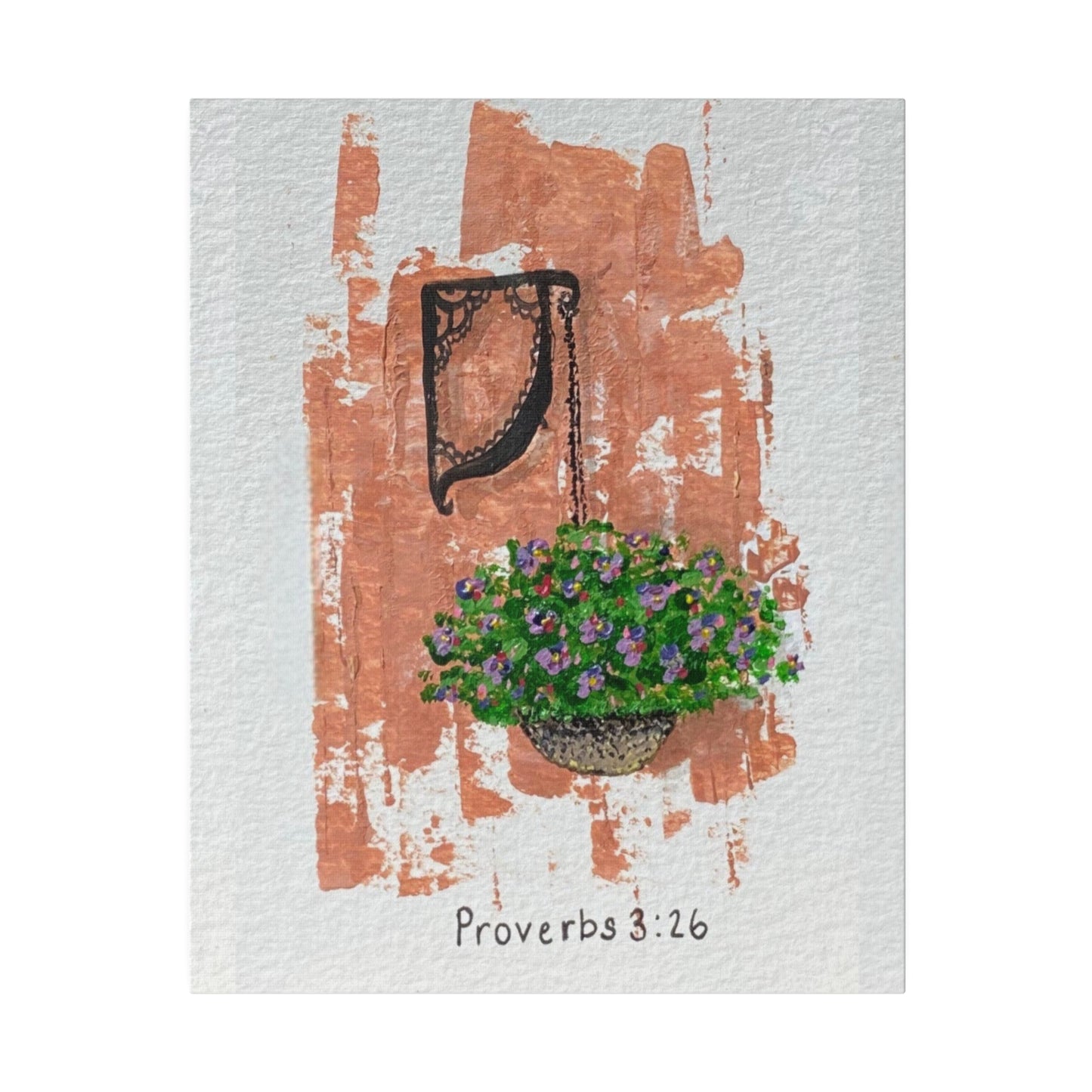 Proverbs 3:26 Flower Basket, Matte Canvas, Stretched, 0.75"