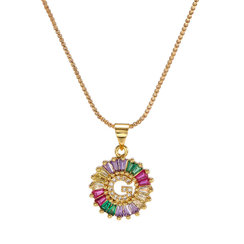 Rainbow Initial Necklace