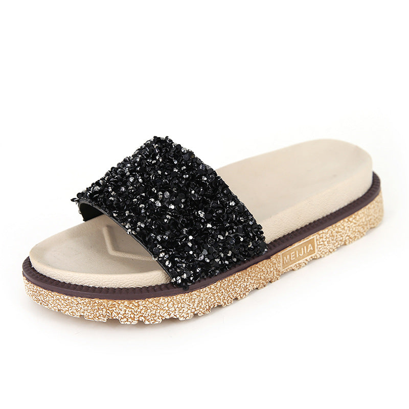 Beaded Strap Flat Sandal