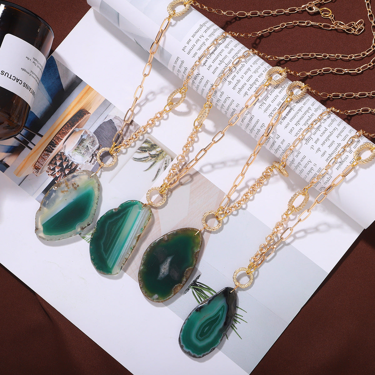 Green Agate Stone Necklace