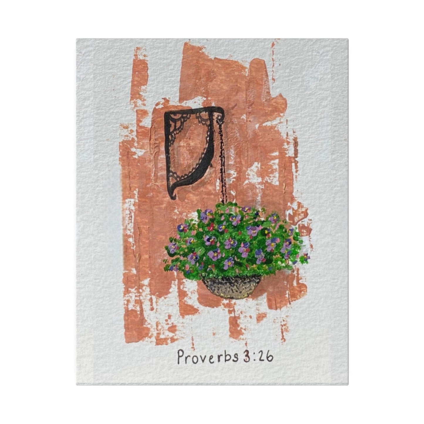 Proverbs 3:26 Flower Basket, Matte Canvas, Stretched, 0.75"