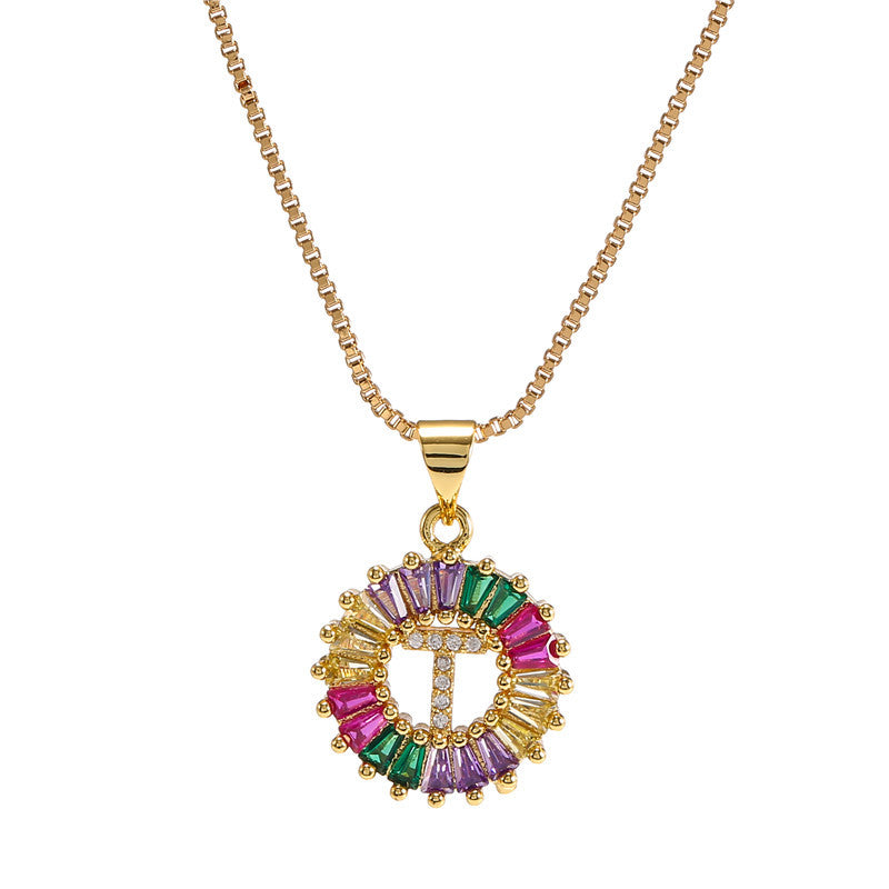 Rainbow Initial Necklace