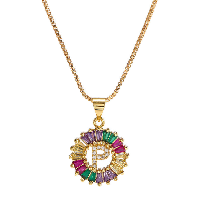 Rainbow Initial Necklace
