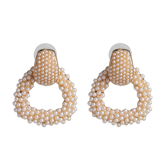 Chandelier Tassel Pearl and Rhinestone Encrusted Statement Earrings
