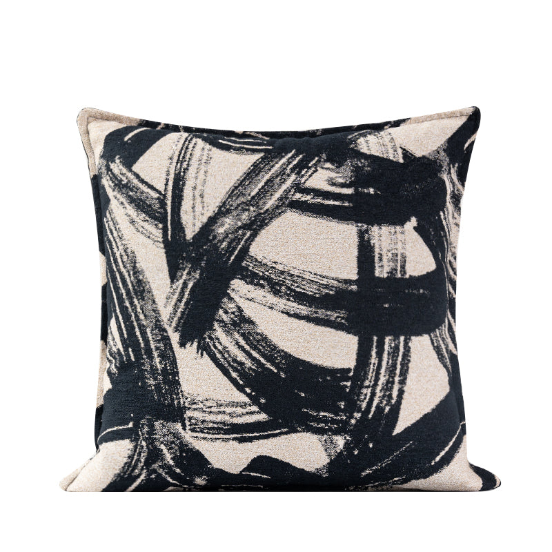 Zebra/ Black and White Brush Stroke Decorative Throw Pillow