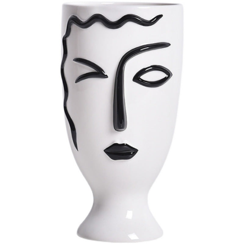 Ceramic Line Art Vase