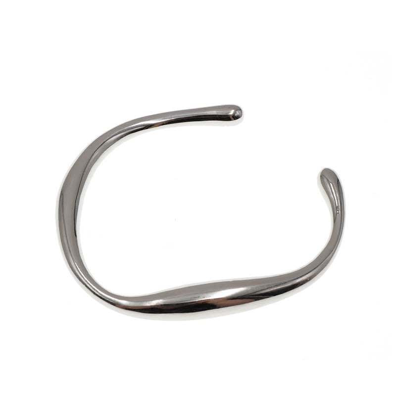Irregular Shaped Silver Bangle