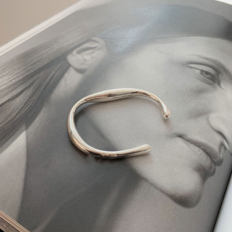 Irregular Shaped Silver Bangle