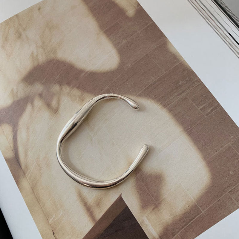 Irregular Shaped Silver Bangle