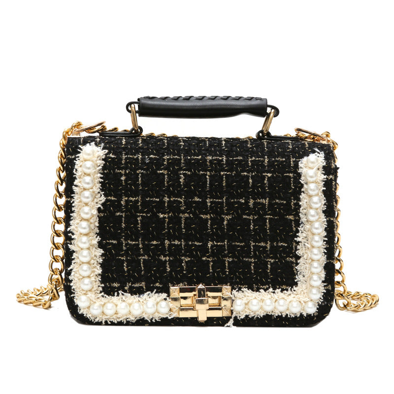 Tweed and Pearl Purse