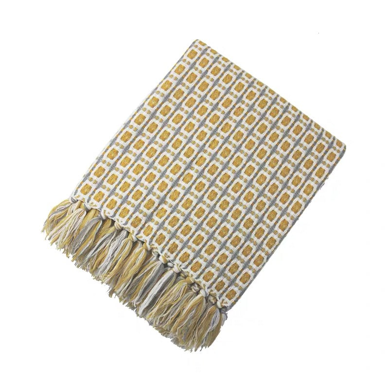 Golden Harvest Tassel Throw Blanket