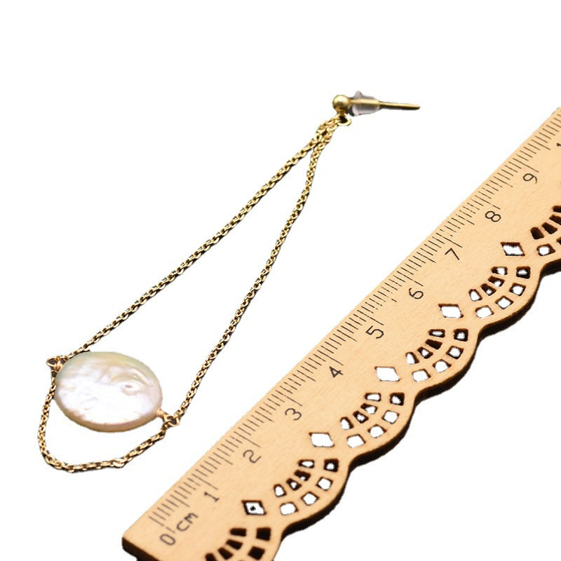 Freshwater Pearl on Chain Shoulder Duster Earrings