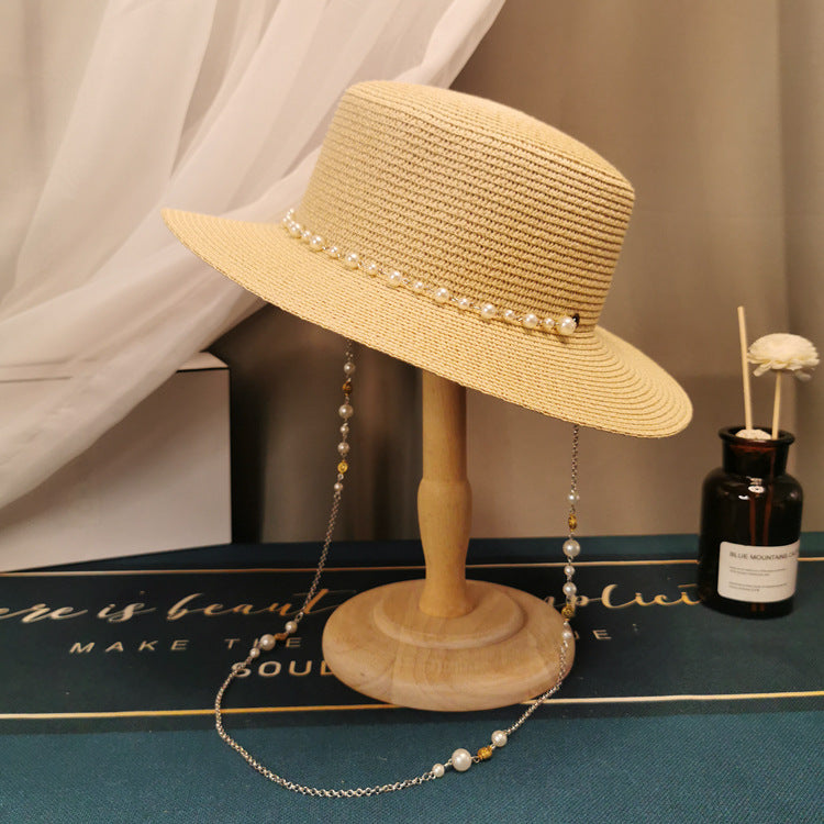 Beaded Chain Straw Hat