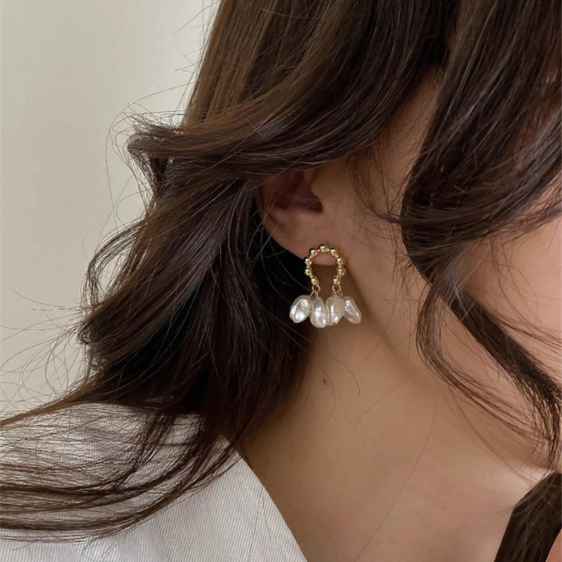 Pearl Teardrop Tassel Earrings