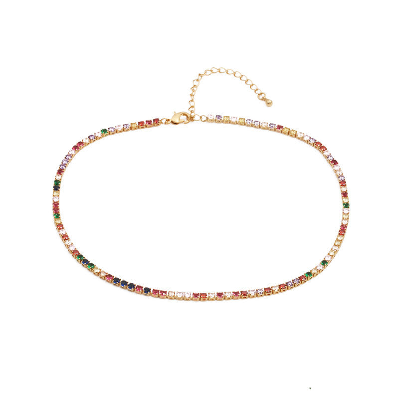 Multicolor Rhinestone Choker