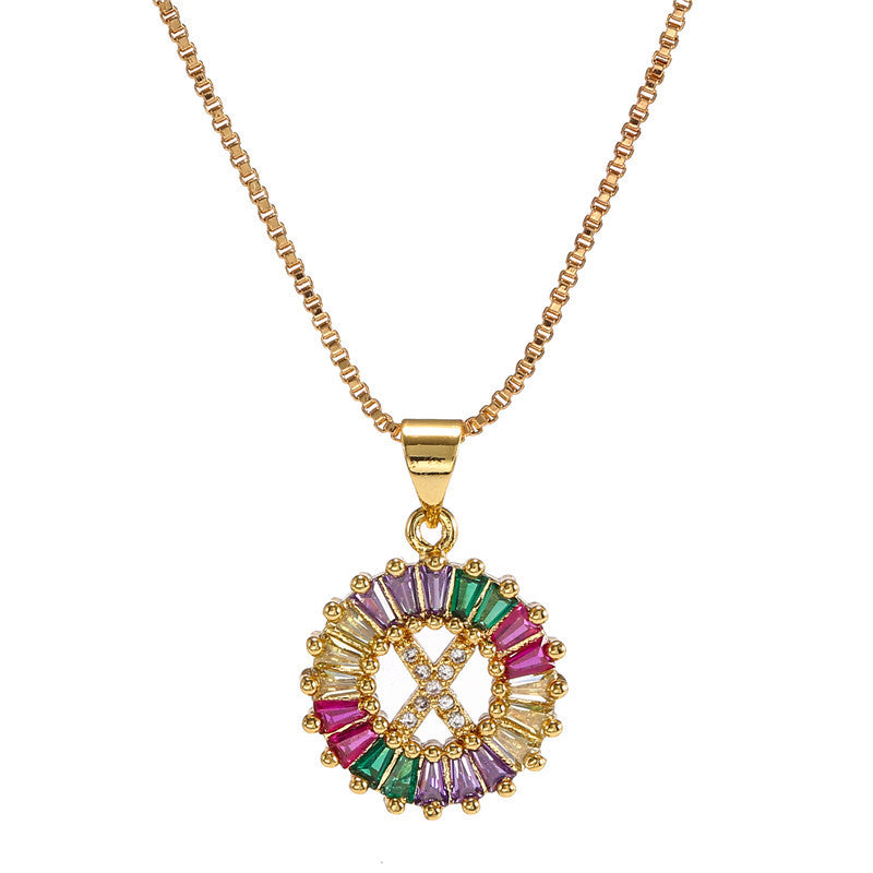 Rainbow Initial Necklace
