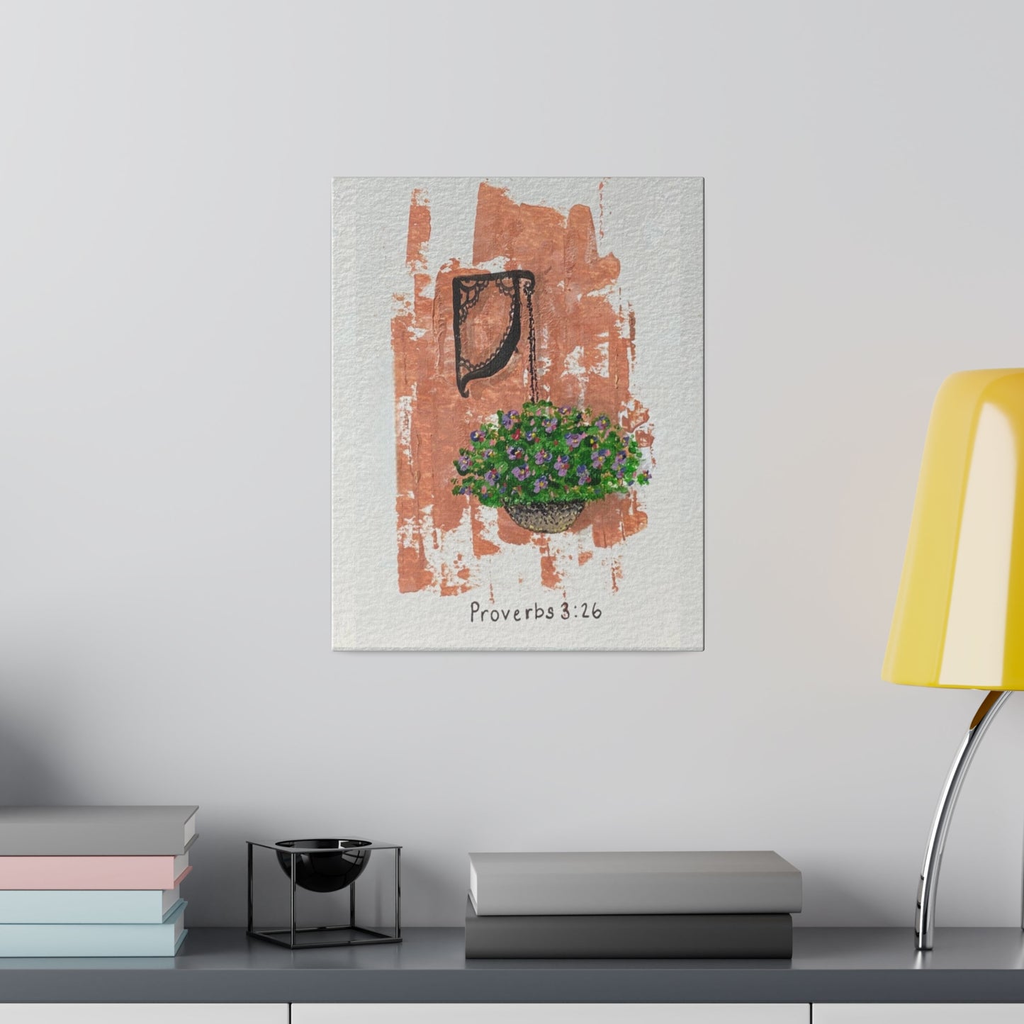 Proverbs 3:26 Flower Basket, Matte Canvas, Stretched, 0.75"