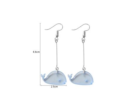 Delicate Petal Hook Earrings/ Blue Whale Drop Earrings