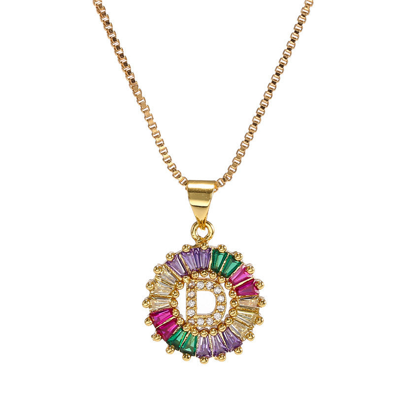 Rainbow Initial Necklace