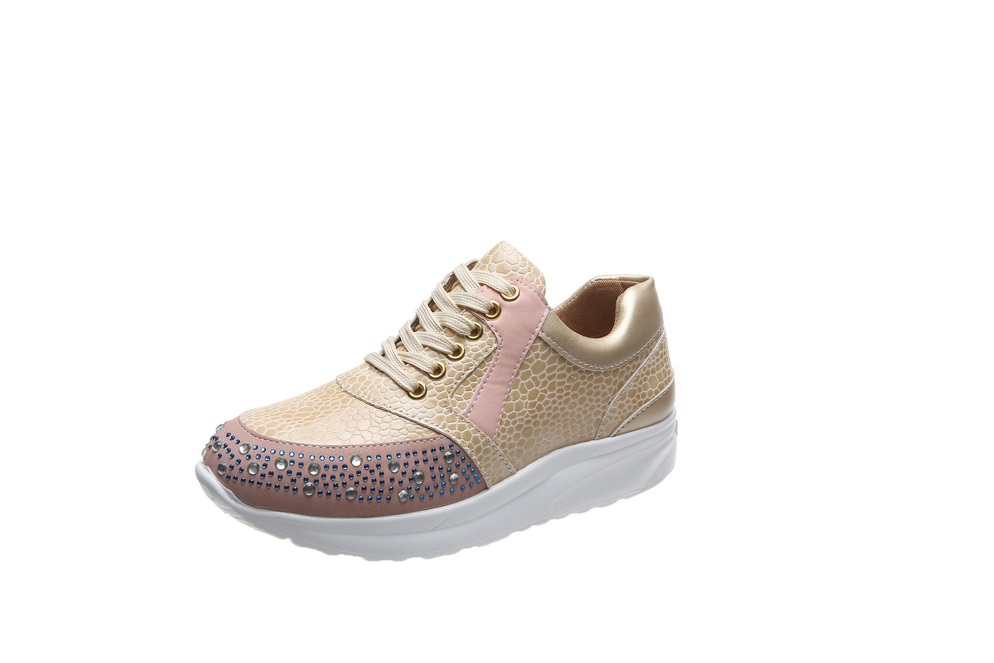 Animal Print Rhinestone Tennis Shoes