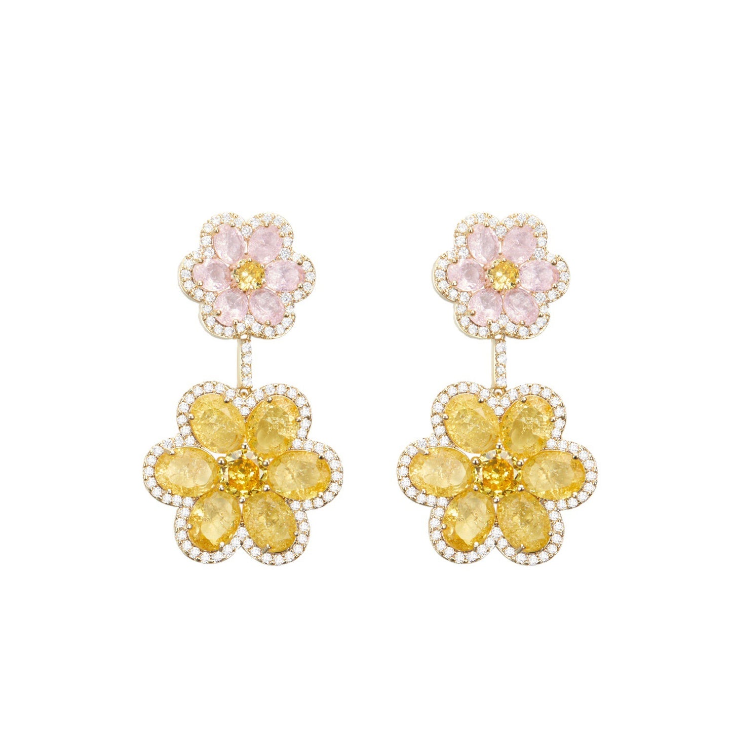 Flower Power Crystal Drop Earrings