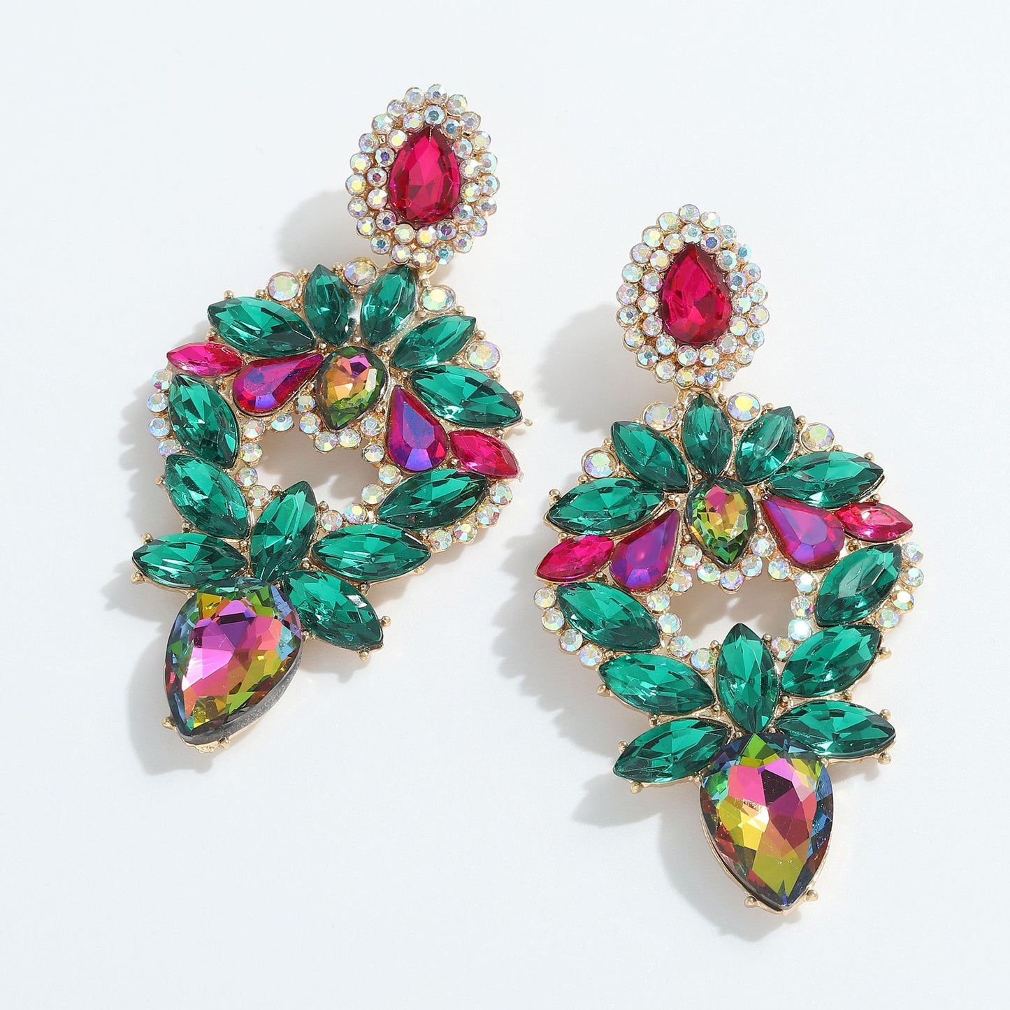 Jewel Encrusted Chandelier Earrings