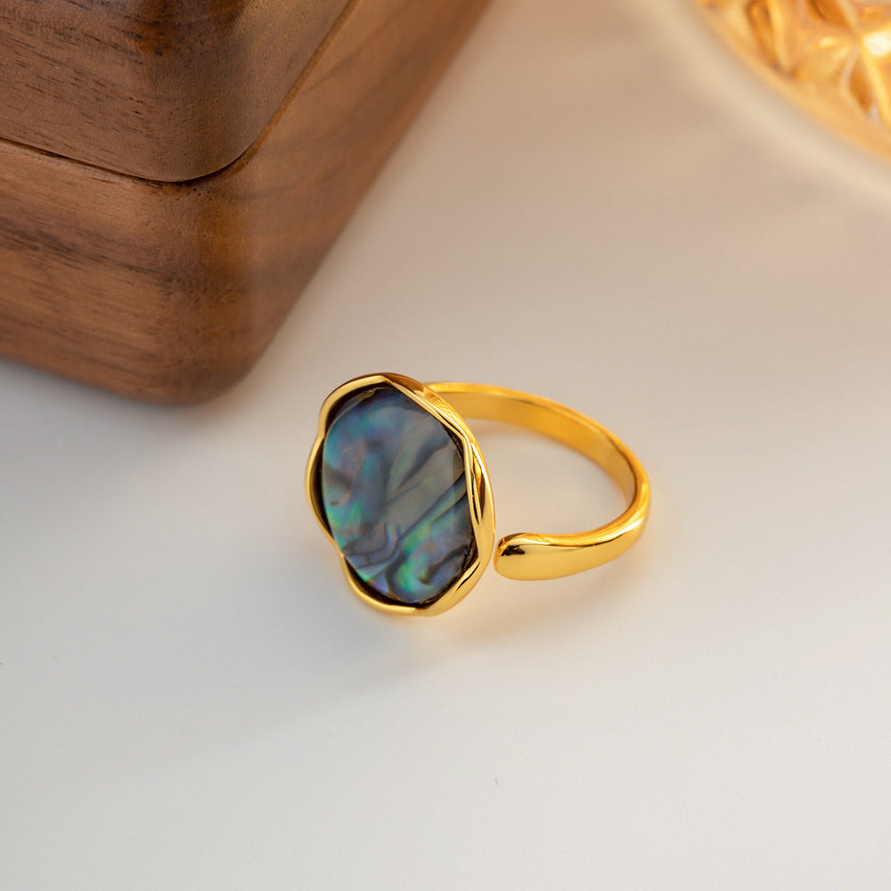 Gold Abalone Shell Ring