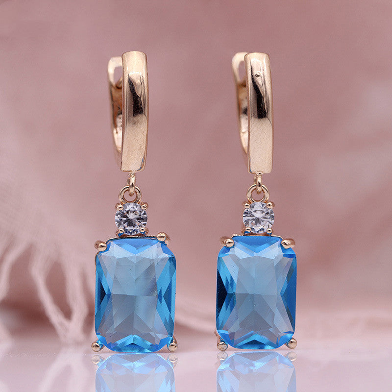 Square Crystal Drop Earrings