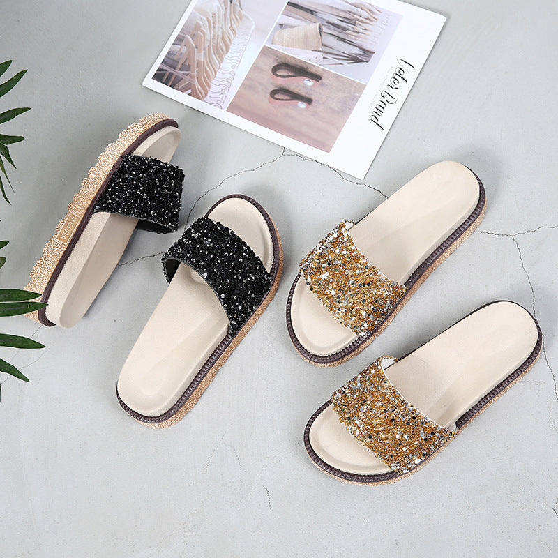 Beaded Strap Flat Sandal