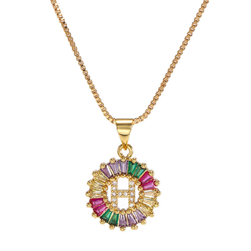Rainbow Initial Necklace