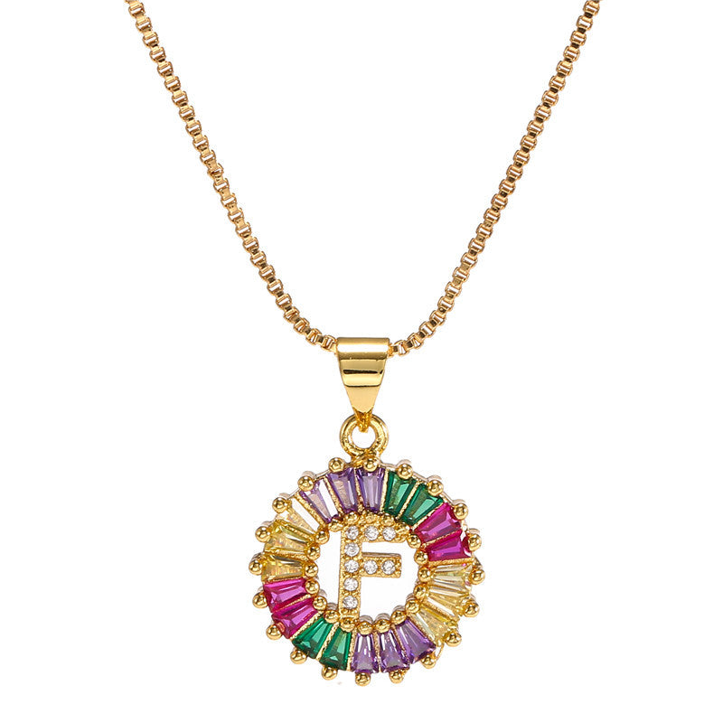 Rainbow Initial Necklace