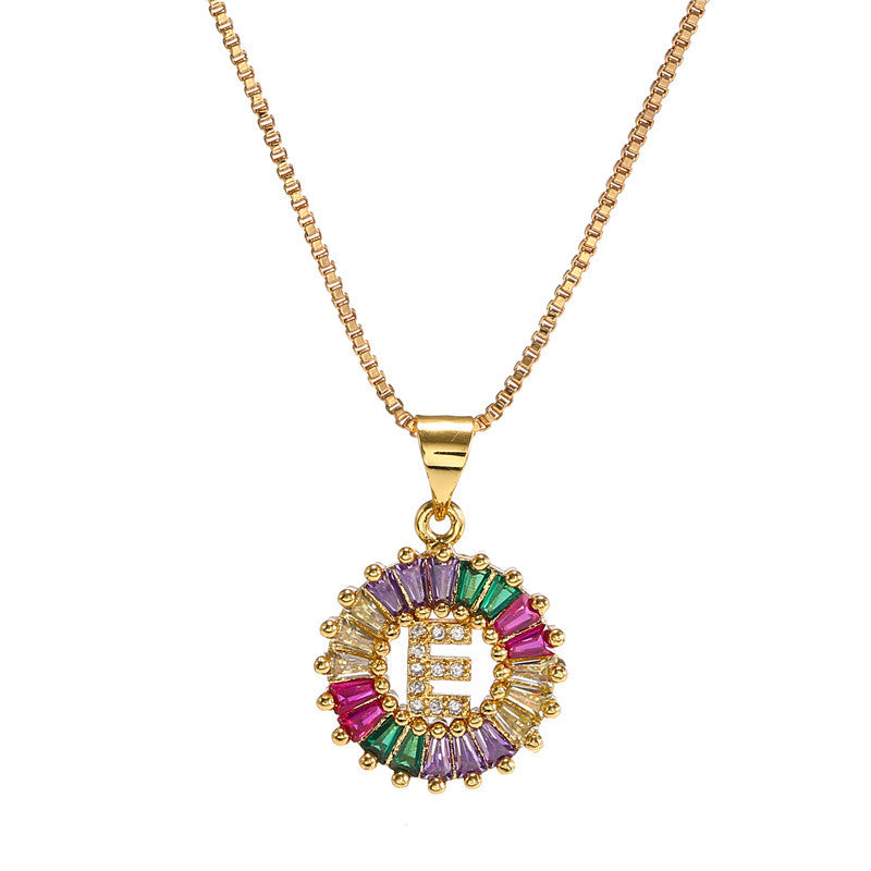 Rainbow Initial Necklace