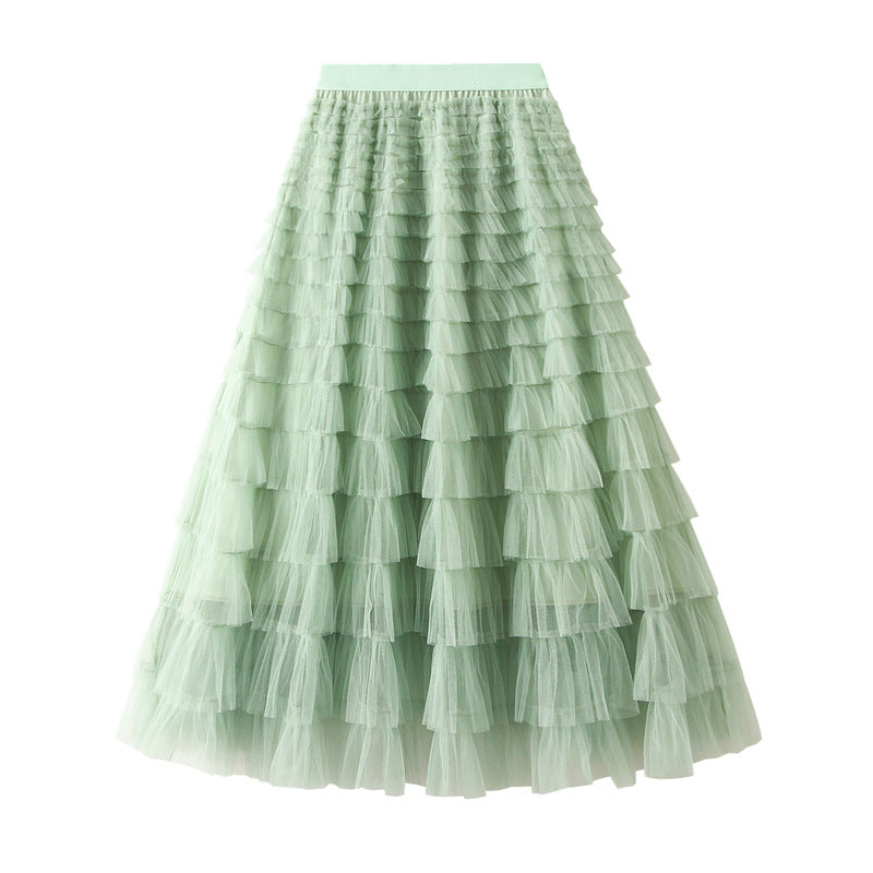 Ruffle Layered Maxi Skirt