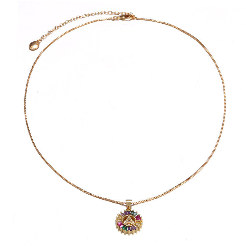 Rainbow Initial Necklace