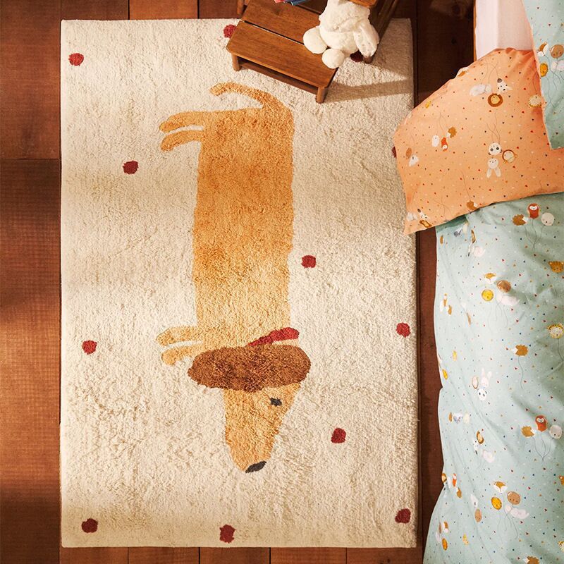 Minimalist Plush Rug Dachshund/Stars/Nature/Boho