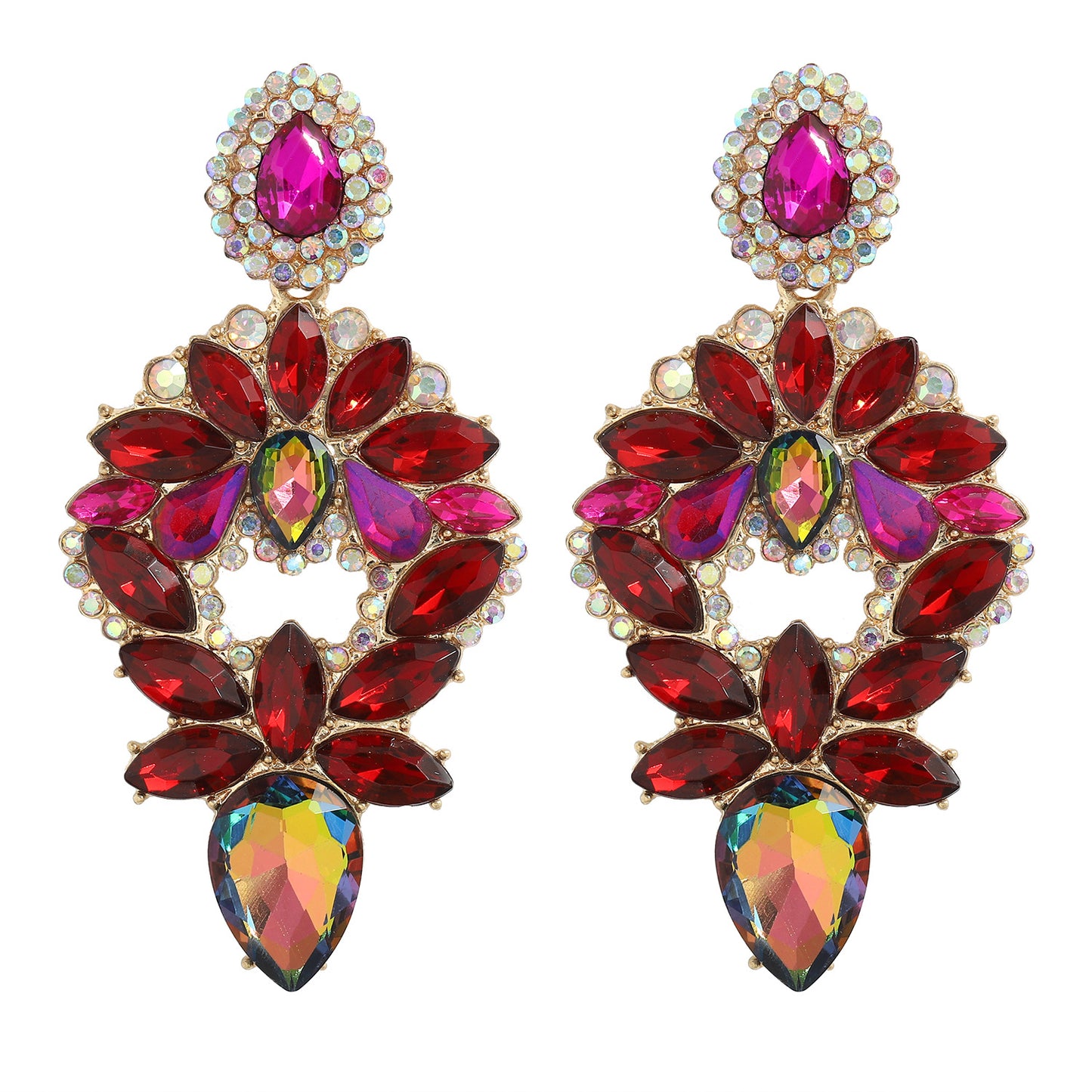 Jewel Encrusted Chandelier Earrings