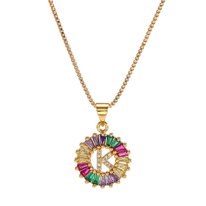 Rainbow Initial Necklace