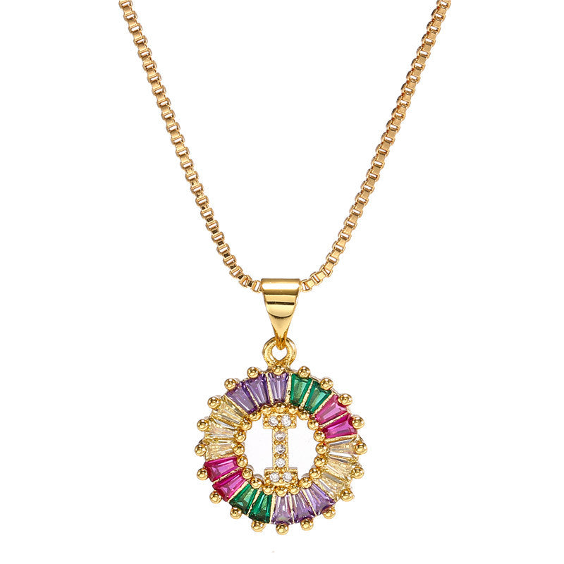 Rainbow Initial Necklace