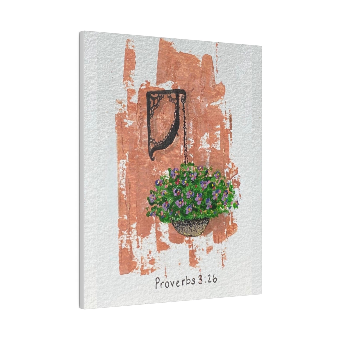 Proverbs 3:26 Flower Basket, Matte Canvas, Stretched, 0.75"