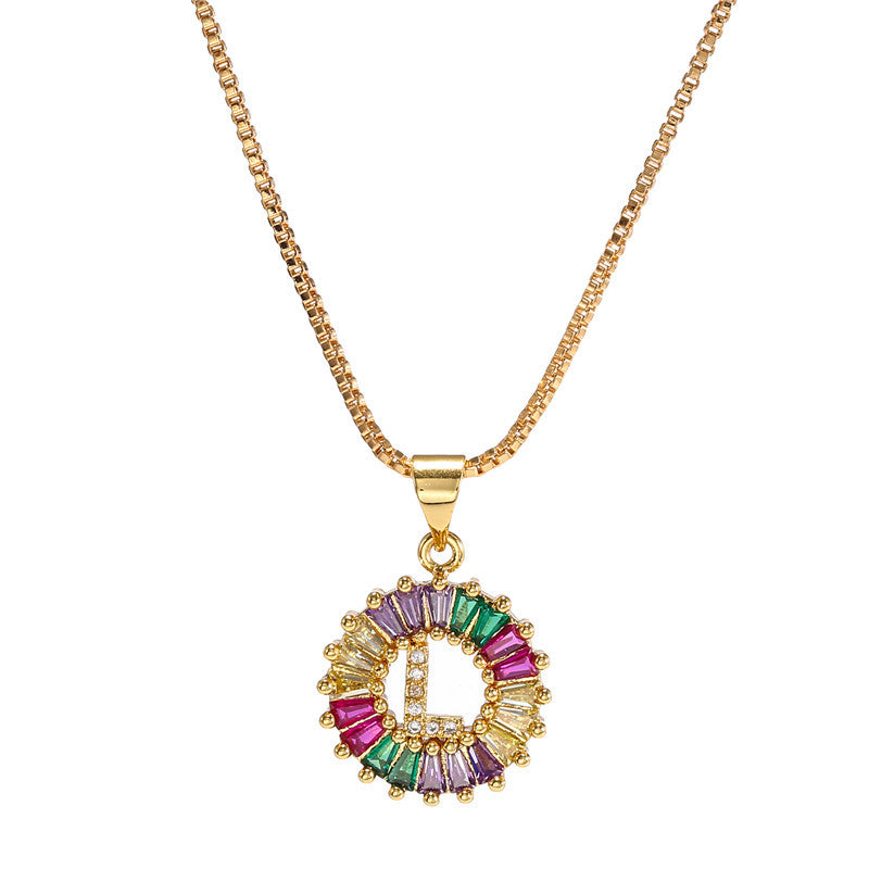 Rainbow Initial Necklace