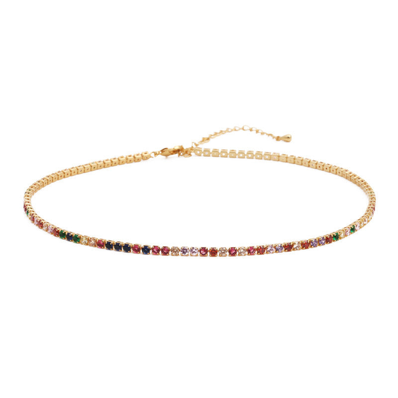 Multicolor Rhinestone Choker