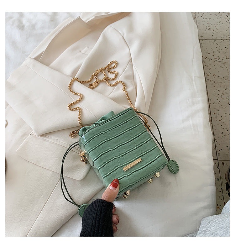 Square Bucket Bag Chain Purse