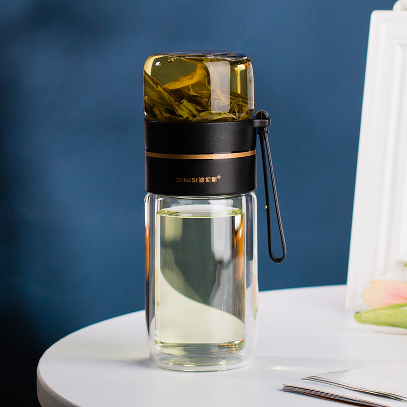Tea Infuser Filter Glass Water Bottle